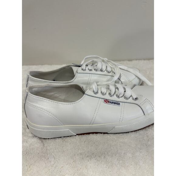 NWOB Superga 2750 Nappa Leather Low Top Sneakers Optical White/Full Avorio 40 - Picture 4 of 10